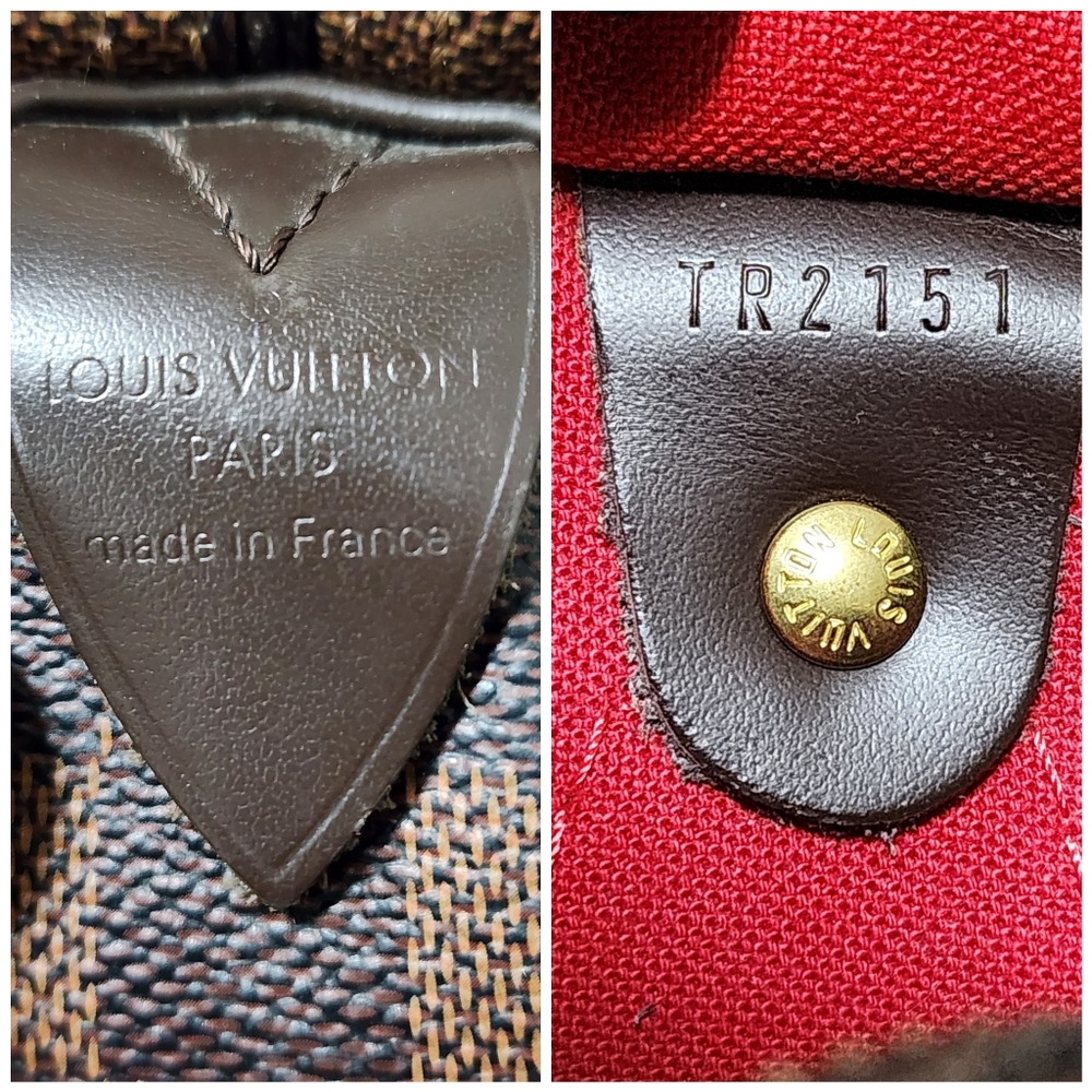 LOUIS VUITTON Damier Canvas Speedy 30 Bag Brown - Picture 4 of 14